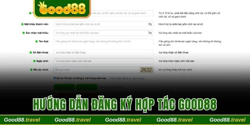 Hướng dẫn từng bước để đăng ký hợp tác Good88