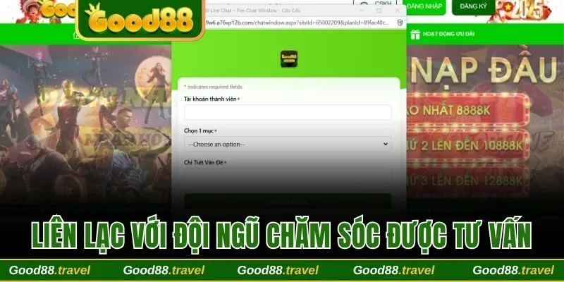 Liên lạc với đội ngũ chăm sóc để được tư vấn